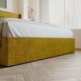 thumbnail image 5 of Amolife King Size Upholstered Lift up Storage Platform Bed Frame with Fabric Panel Wingback Headboard, Olive Yellow, 5 of 13