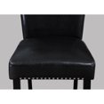 thumbnail image 5 of 2pc Upholstered Dining Chairs, Black Faux Leather, Nailhead Trim, Tapered Legs, Modern Contemporary Room Style Leather , , Ease, 5 of 5