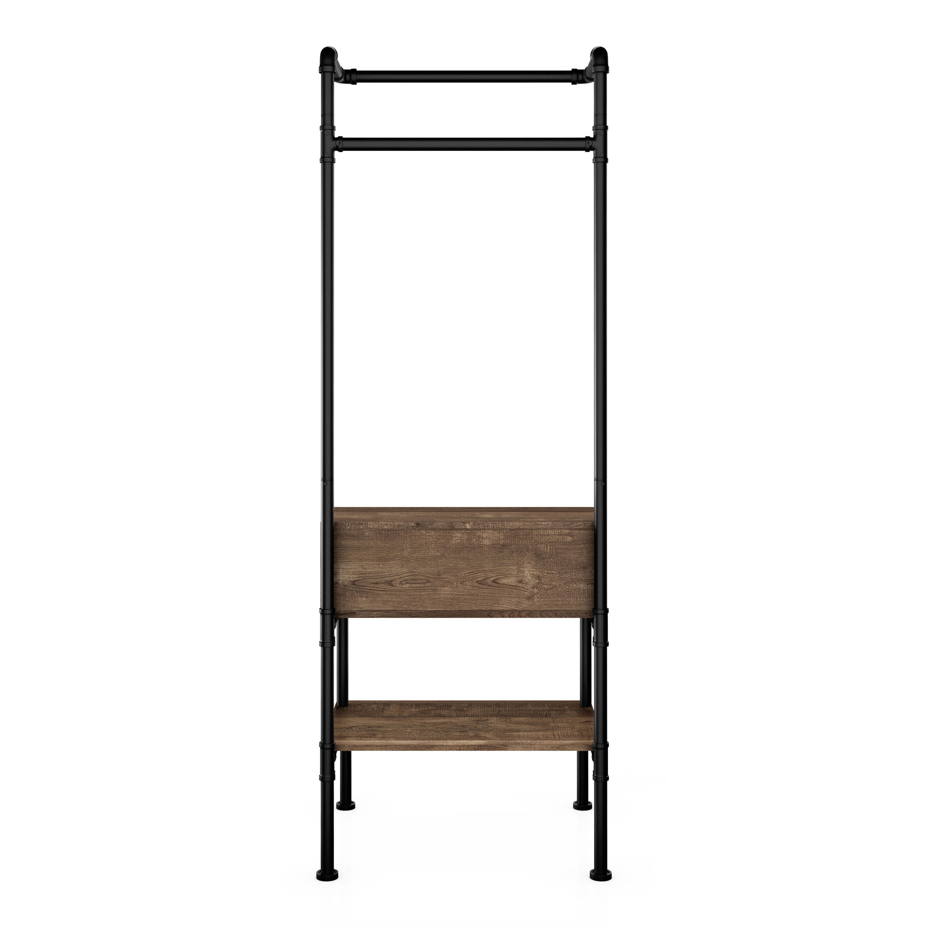 Furniture of America Vira Storage Hall Tree, Reclaimed Oak