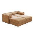 thumbnail image 5 of Newest 2-Seater Sofa with 2 Ottoman Storage Seat, Cylindrical Backrest and Armrests, Modern Fabric Loveseat Featuring Hidden Storage Space, 5 of 10
