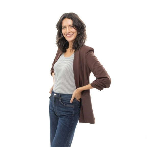 Solid Knit Crepe Blazer