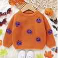 thumbnail image 7 of Plcasen Toddler Boy Girl Halloween Pumpkin Sweater Warm Pullover Sweatshirt Knitwear Knitted Fall Winter Baby Clothes, 7 of 7