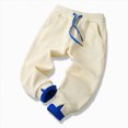 thumbnail image 2 of Child Boys Baggy Sweatpants Athletic Pants 3-12 Years Kids Elastic Waist Straight Leg Jogger Pants with Drawting Fall Winter Kids White Sweatpants Size 4-5 Years, 2 of 9