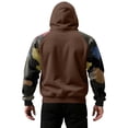 thumbnail image 5 of Men's Pullover Hoodie with Camouflage Print Raglan Sleeves Drawstring Hood and Kangaroo Pocket Casual Style Light Brown 2XL, 5 of 5