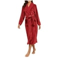 thumbnail image 6 of Meichang Women's Long Robe Plush Fleece Long Sleeve Shawl Collar Winter Bathrobe with Belt Soft Fuzzy Fluffy Robe, 6 of 9