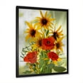 thumbnail image 2 of Designart 'Poppies and Sunflowers In The Wild' Traditional Framed Art Print, 2 of 4