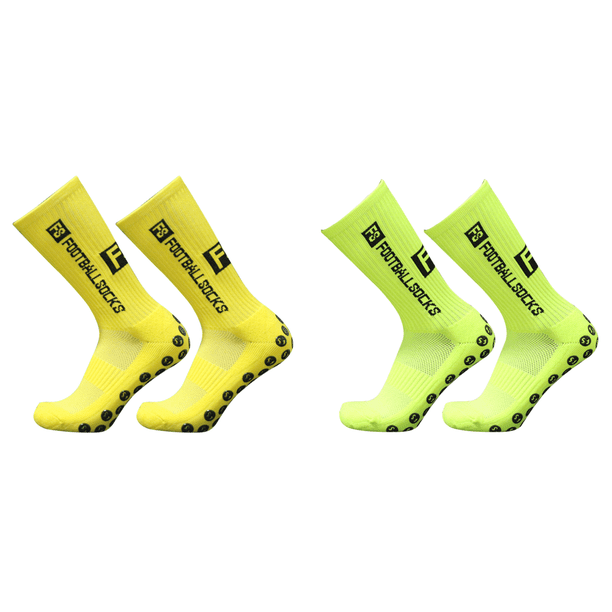 Calcetines Fútbol Antideslizantes Con Succión Silicona Redonda Calcetín Entrenamiento Deportivo () Amarillo