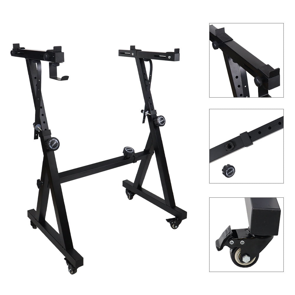 Heavy Duty Folding Keyboard Stand,Sturdy Reinforced Z Design w/ Adjustable Width & Height, Digital Piano Stand, Fits 54-88 Key Electric Pianos & Used for Travel & Storage,250 Pounds Load Capacity