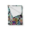 thumbnail image 2 of Mid Century Soft Flannel Fleece Throw Blanket, Mix of Various Different Geometric Shapes in Squares Funky Sixties Revival, Cozy Plush for Indoor and Outdoor Use, 60" x 80", Multicolor, by Ambesonne, 2 of 5
