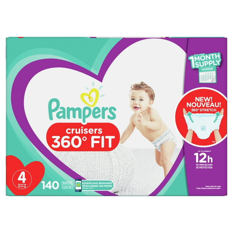 Pampers Cruisers 360 Fit Diapers Active Comfort Size 4 140 Ct