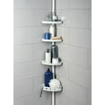 Mainstays Adjustable Tension Steel Shower Pole Caddy, 3 Shelves, 60
