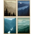 thumbnail image 2 of PixonSign Frameless Wall Art Forest Mountain Silhouette Landscape Prints, Set of 4 Nature Wall Decor Arts, Landscape Wall Décor, Adhesive Canvas Poster, Modern Home Artwork - 8"x10", 2 of 5