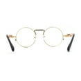 thumbnail image 4 of Steam Punk Round Circle Lens Metal Rim Retro Victorian Spring Arm Sunglasses Gold Clear, 4 of 4