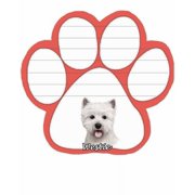 Westie Dog Paw Magnetic Note Pad
