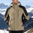 thumbnail image 3 of StSilkitty Men's Rain Jacket Color Block Long Sleeve Full Zip Windbreaker Waterproof Hooded Raincoat with Pockets, 3 of 9