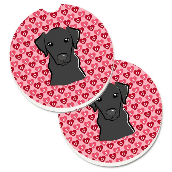 Black Labrador Set of 2 Cup Holder Car Coasters