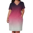 thumbnail image 3 of PETUNIA - Vestido minimalista con bolsillos sueltos y degradado de morado a gris para mujer, ropa de verano 2025., 3 of 7
