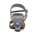 thumbnail image 4 of XYD Women Bling Jewelled Mid Crystal Heels Studded Ankle Strap Buckle Sandals Prom Party Date Shoes Size 11 Denim, 4 of 4