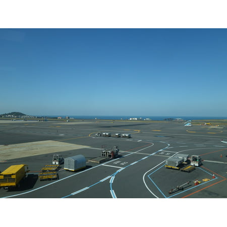 Canvas Print Airstrip Plane Airport Jeju Island to Divert Stretched Canvas 10 x (10 Best Plane Landings)