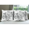 thumbnail image 6 of Ambesonne Paisley Throw Pillow Cover 4 Pack, Mermaid in Ocean, 18", Black Grey, 6 of 7