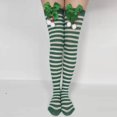 thumbnail image 2 of Gibobby calcetines mujer Medias hasta la rodilla de fiesta de Chriatmas con estampado de rayas sexis para mujeres y niñas (Verde, Unitalla), 2 of 2