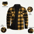 thumbnail image 6 of ZCFZJW Mens Flannel Shirt Fall Winter Thick Warm Long Sleeve Soft Smooth Plaid Shirts Casual Button Down with Pocket Regular Fit Work Tops Yellow XXL, 6 of 9