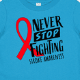 thumbnail image 4 of Inktastic Never Stop Fighting Stroke Awareness Red Ribbon Boys or Girls Baby T-Shirt, 4 of 5