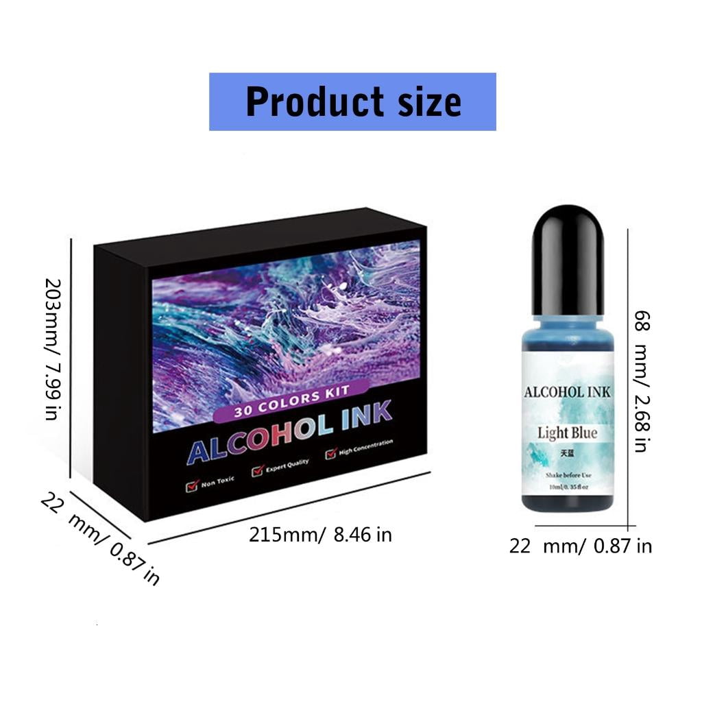30 Bottles Inks Set Epoxy Resin Dye Jewelry Making Supplies Intenses Pigment Colors Suitable for Crafting and Jewelry