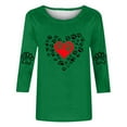 thumbnail image 3 of Women Cute Tshirts Heart Dog Paw Graphic Basic Tee Fashion 3/4 Sleeve Tops Casual Crewneck T Shirts, 3 of 3
