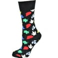 thumbnail image 6 of Sierra Socks Women Leaves Pattern Cotton Crew Socks (Shoe Size: 4-10, Gray), 6 of 6