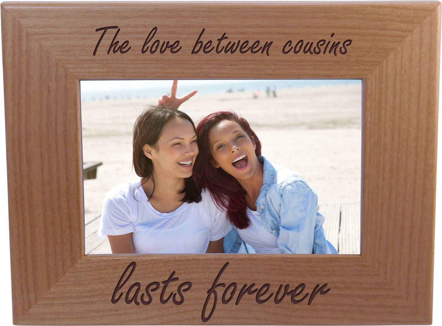 The love between cousins lasts forever 4x6 Inch Wood Picture Frame