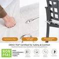 thumbnail image 5 of Modern Classic 5PC Outdoor Patio Dining Set, A Rectangular Table & Four Swivel Rock Dining Chairs, Cast Aluminum, Rust-Free, Textured Ember Black, Sunbrella Cushion, Weather-Resistant, for Garden, 5 of 8