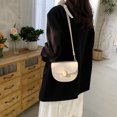 thumbnail image 5 of Casual dating handbag fashion contrast color shoulder bag PU leather crossbody bag - creamy white, 5 of 5