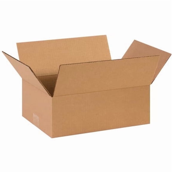 25 - Flat Corrugated Boxes 14 x 10 x 5 Shipping Packing Moving Carton Box, Kraft