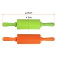 thumbnail image 2 of Silicone Rolling Pins for Baking 23.5cm x 4.2cm, Orange & Green, 2 of 4