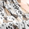thumbnail image 3 of Pug and Footprints Blanket,Comfortable Soft Flannel Throw Blanket,All Season,Warm Lightweight Blankets for Sofa Bed Couch Living Room Chair,30"x40", 3 of 4