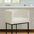 thumbnail image 4 of Spruce & Spring Modern Barrel-Back Upholstered Counter Stool with Wide Seat for Kitchen Island or Home Bar Set of 2, Ivory, 4 of 9