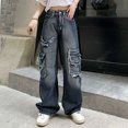 thumbnail image 2 of Rimocy - Pantalones vaqueros holgados y rotos para mujer, de cintura alta y pierna ancha, estilo Harajuku, 2023, 2 of 6