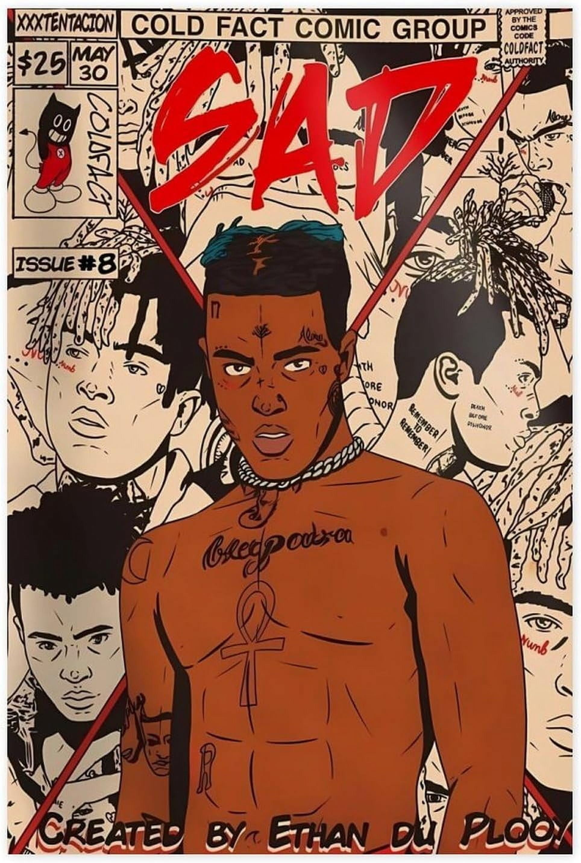 COLD FACT COMICS #8 XXXTENTACION コミック shiyou-Hip-hop Comic Music Posters Rappr XXX Poster Art Canvas