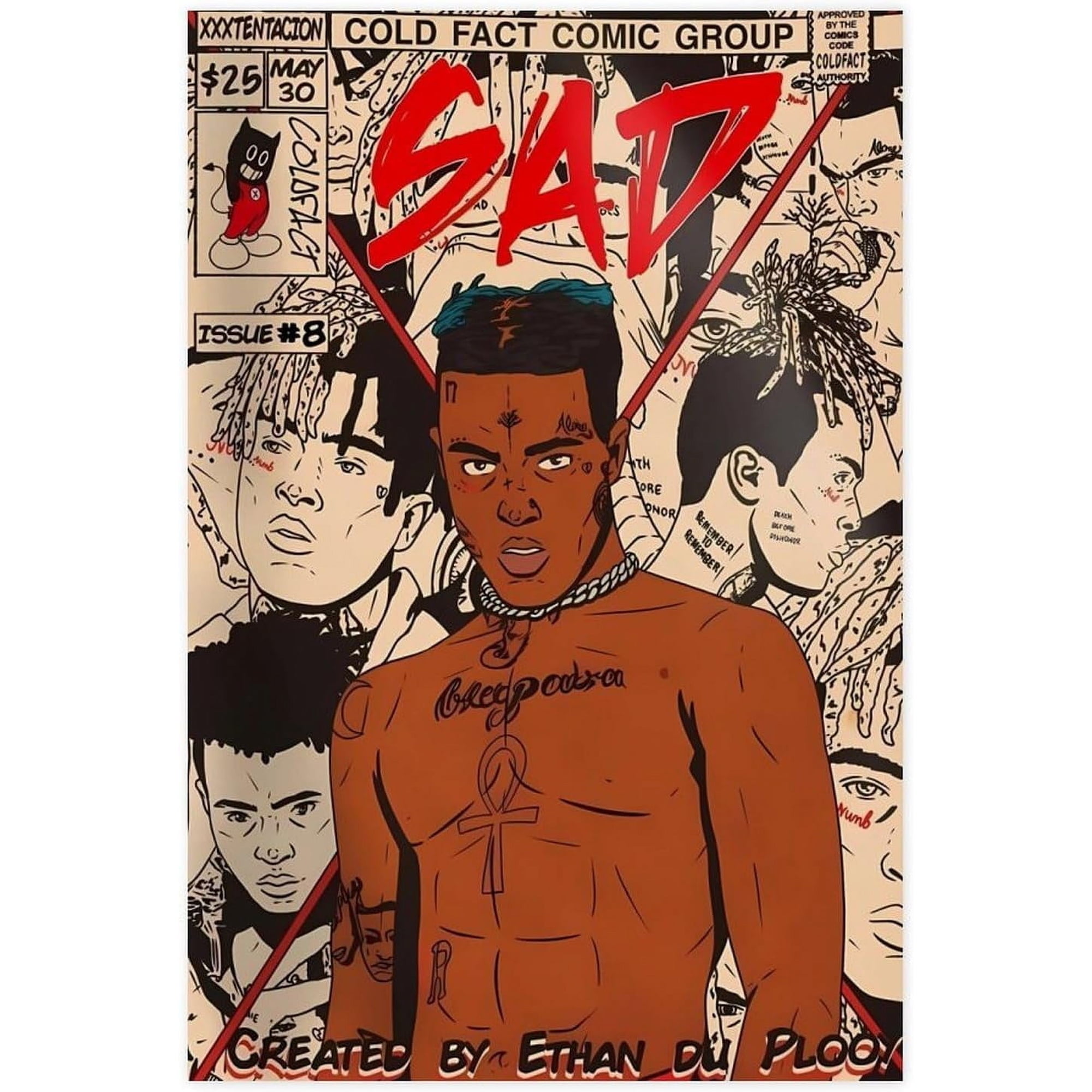 shiyou-Hip-hop Comic Music Posters Rappr XXX Poster Art Canvas