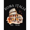 thumbnail image 3 of Women'S Summer Casual Crew Neck T-Shirt, Cotton 100% Knit Fabric, Medium Stretch, Geometric-Colosseum Print, 190g/m² - Rome Italy Graphic Tee, 3 of 7