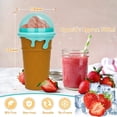 thumbnail image 4 of Slush Cup, 500 ml DIY Slushie Maker with Lids and Straws, Quick Frozen Magic Cup for Children and Adults (Brown), 4 of 6