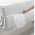 thumbnail image 2 of Minimalist Bed Skirt, Repetitive Thin Lines Geometric Motifs Illustration on Plain Backdrop, Elastic Bedskirt Dust Ruffle Wrap Around for Bedding Decor, 4 Sizes, White and Pale Rose, by Ambesonne, 2 of 2