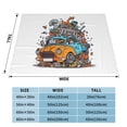 thumbnail image 3 of XMXT Flannel Throw Blanket for Couch, Warm Cartoon Crushed Car Print Bed Sofa Decor Blankets for Home Bedroom, 60 x 50 inches, 3 of 8