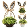 thumbnail image 2 of SXcggal Bohemian Rabbit Ear Handwoven | Natural Rattan Easter & Home Practical Basic Flower Pots For Garden, 2 of 7