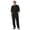 Black-1, variant on Men's Solid Color Co-Ord Set Button-up Short Sleeve Shirt with Jogger Pants Casual Two Piece Outfit for Beach Wear