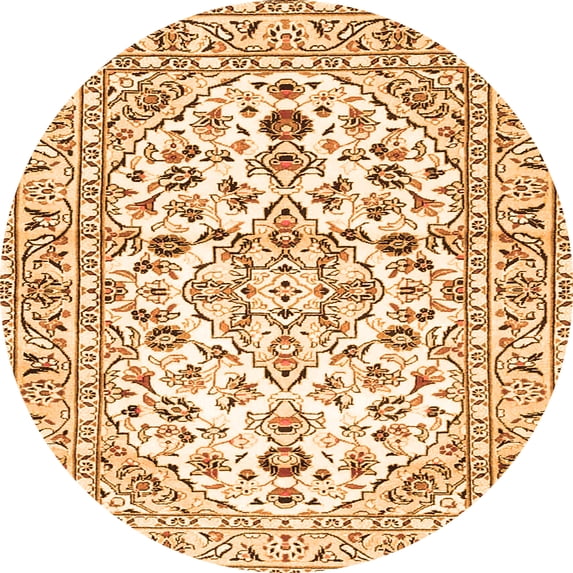 Ahgly Company Indoor Round Persian Orange Traditional Area Rugs, 6' Round