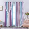 thumbnail image 1 of Cortinas XiDi Arcoíris Rosa y Púrpura 157x244 cm con Estrellas, 1 of 7