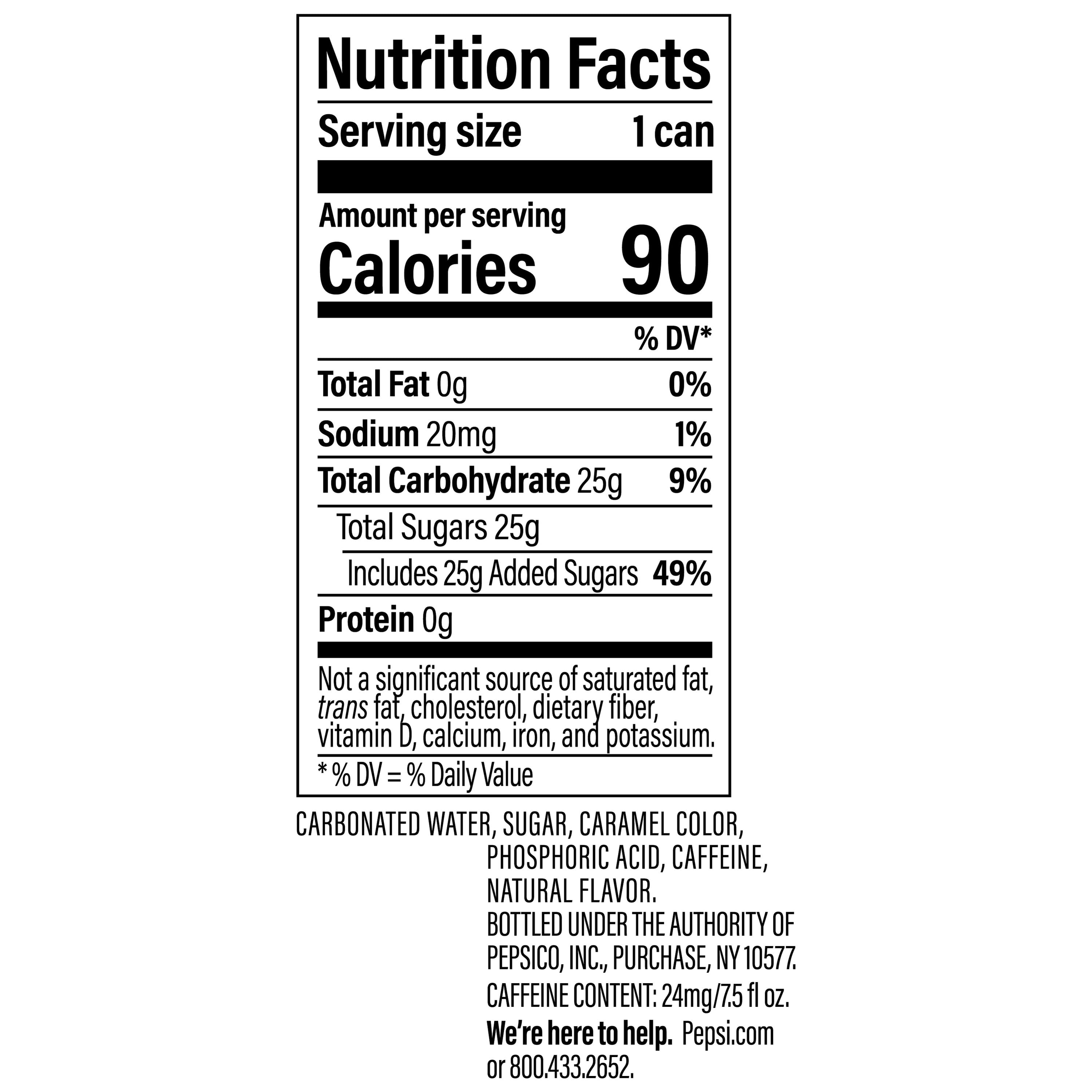 (4 pack) Pepsi Cola Real Sugar Soda Pop, 7.5 fl oz 6 Pack Mini Cans