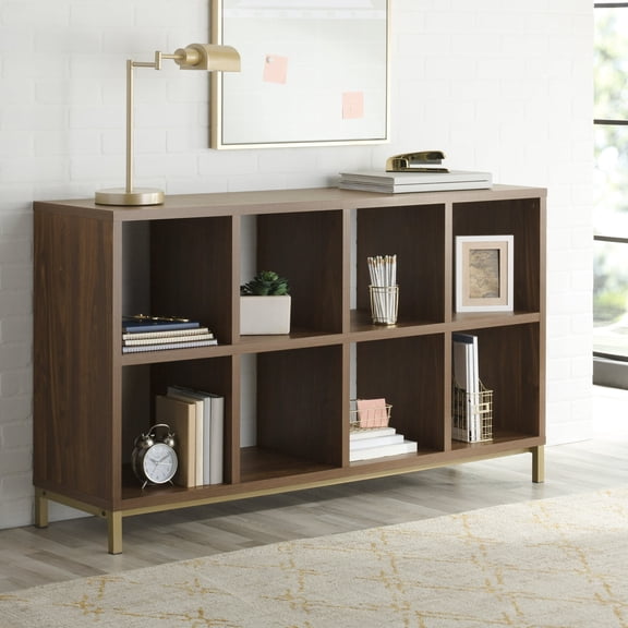 Open Box Better Homes & Gardens BH5336278612130 8-Cube Storage Organizer with Metal Base, Vintage Walnut